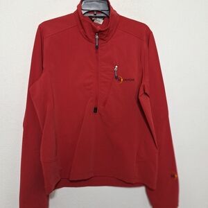 Moonstone Dark Red 1/4 Zip Performance Zippered Pocket Gorpcore Jacket Size M